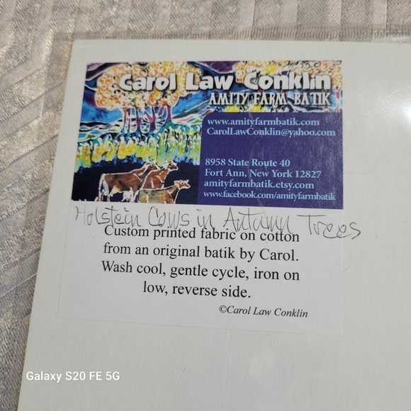 Holsiein Cows Below Autumn Trees Custom Printed Fabric Art by Carol Law Conklin - Picture 9 of 11